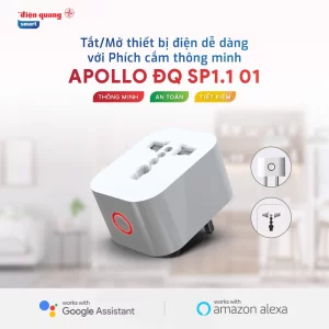 Ổ Cắm Thông Minh Điện Quang Apollo ĐQ SP1.1 01 WiFi (Kiểu 1 lỗ, sử dụng WiFi)