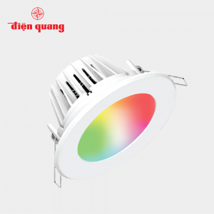 Bộ đèn LED Downlight thông minh Điện Quang Apollo ĐQ SLRD04SM 07 115 ( 7W, 4.5 inch, điều khiển sắc màu RGB, SIG Mesh )