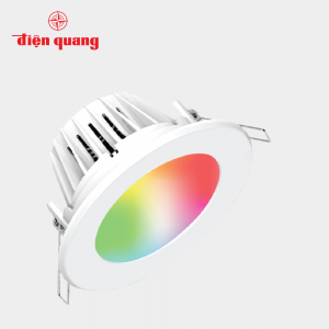 Bộ đèn LED Downlight thông minh Điện Quang Apollo ĐQ SLRD04V 05 90 BR01 ( 5W, 3.5 inch, kết nối Bluetooth, điều khiển sắc màu RGB )