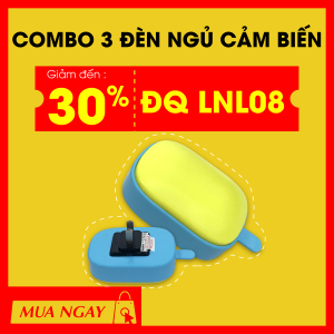 Combo 3 Đèn ngủ cảm biến LED Điện Quang ĐQ LNL08 WW ( Cảm biến quang, hình que kem, ánh sáng vàng )