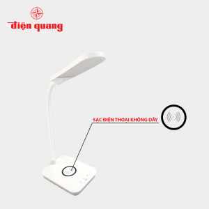 Đèn bàn LED bảo vệ thị lực Điện Quang ĐQ LDL14 WCH 15W – Tích hợp đế sạc không dây chuẩn Qi