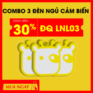Combo 3 Đèn ngủ cảm biến LED Điện Quang ĐQ LNL03 WW ( Cảm biến quang, hình con bò, ánh sáng vàng )