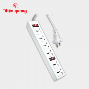 Ổ cắm Điện Quang ĐQ 003A-04 ( 6 lỗ 3 chấu )