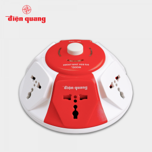 Ổ cắm Điện Quang ĐQ ESK UK986 ( Kiểu UFO 6 lỗ 3 chấu màu Trắng Đỏ )