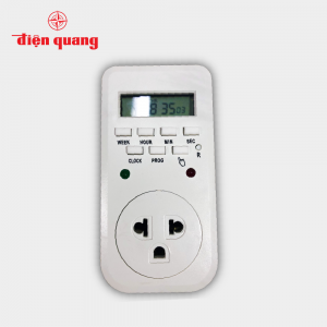 Ổ cắm hẹn giờ ĐQ ESK DT10 W 13 ( Điều chỉnh điện tử, 1 lỗ – 3 chấu, trắng )