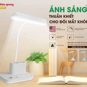 Đèn Bàn LED Cảm Ứng Điện Quang ĐQ LDL17B 3 (3W, Tích Hợp Đèn Ngủ Và Hộp Cắm Bút)