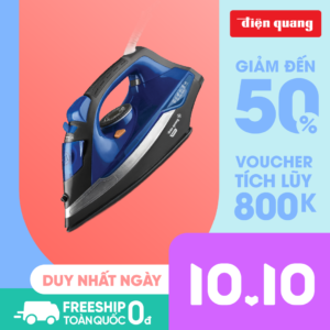 Bàn ủi hơi nước Điện Quang ĐQ SI02 2238 BBL ( Màu Xanh –... Các chức năng ủi khô, ủi hơi nước, phun tia, phun hơi, tự làm sạch, điều chỉnh nhiệt