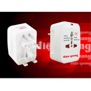 Ổ cắm du lịch Điện Quang ĐQ ESK TV05W 1U ( Màu trắng, 1... Sử dụng nhựa ABS chịu nhiệt Đèn hiển thị nguồn điện Cổng sạc USB