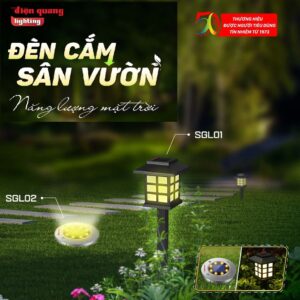 Đèn LED cắm sân vườn năng lượng mặt trời