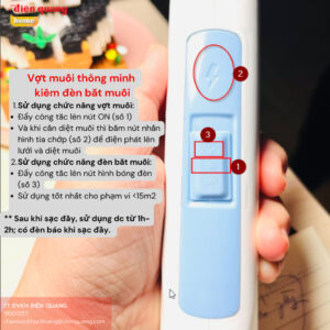 Vợt muỗi thông minh kiêm Đèn bắt muỗi tự động 2 trong 1 Điện Quang EMR10 W
