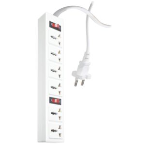 Ổ cắm Điện Quang ĐQ 003A-04 - 6 lỗ 3 chấu chịu nhiệt - 2 công tắc - dây dài 2m/5m
